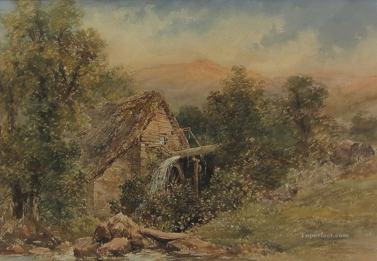 Upland Water Mill Samuel Bough landscape Oil Paintings